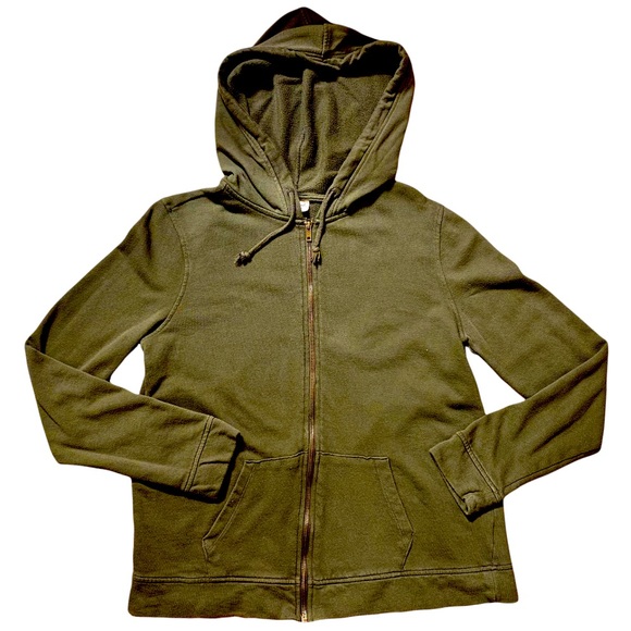 Tops - fairy grunge forest green full zip hoodie sweatshirt